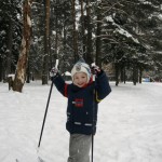 Первый раз на лыжах! Первый раз на лыжах!