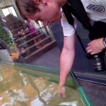 Игорю чистят руки рыбки :)